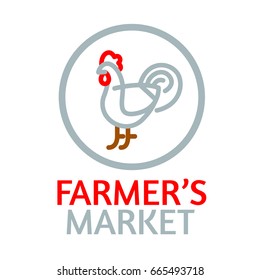 Chicken logo template on white background.