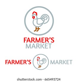 Chicken logo template on white background.