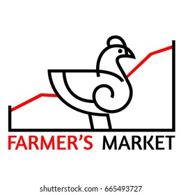 Chicken logo template on white background.