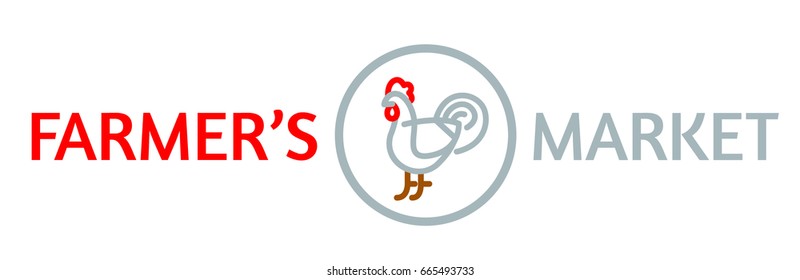Chicken logo template on white background.