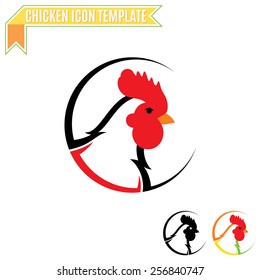 Chicken Logo, Trade Sign, Icon Template