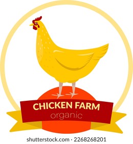 Chicken logo vector design illustration. Chicken farm.