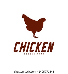 Chicken Logo Vector Illustration. Icon logo chicken bird vector. Icon Symbol. Silhouette