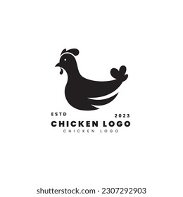 Chicken logo vector. Minimalist logo concept. Suitable for restaurants, products, farms or marketing with a chicken theme.