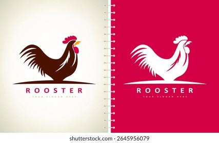 Chicken logo vector. Rooster head. Chef design