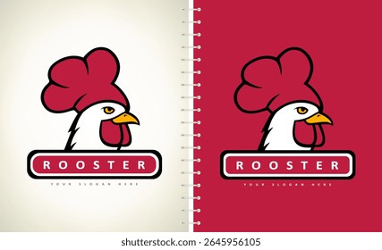 Chicken logo vector. Rooster head. Chef design