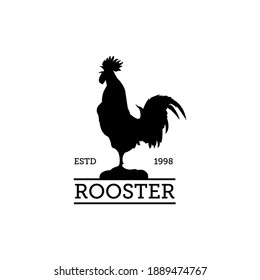 chicken logo vintage vector illustration design, rooster logo design