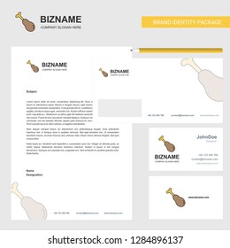 Chicken lollypop Business Letterhead, Envelope and visiting Card Design vector template