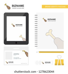 Chicken lollypop Business Logo, Tab App, Diary PVC Employee Card and USB Brand Stationary Package Design Vector Template
