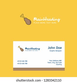 Chicken lollypop logo Design with business card template. Elegant corporate identity. - Vector