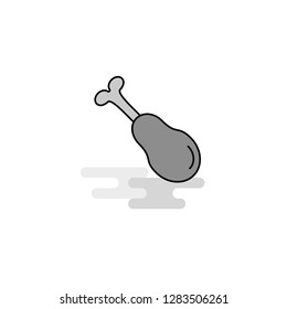Chicken lollypop Web Icon. Flat Line Filled Gray Icon Vector