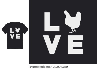 Chicken love t shirt design