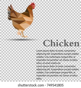 Chicken in low poly design for web