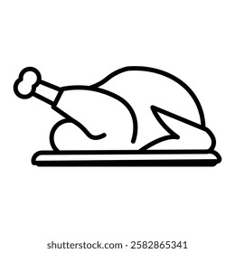 Chicken lunch icon outline vector. Meal school. Healthy dinner