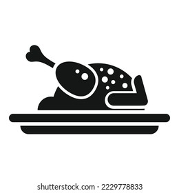 Chicken lunch icon simple vector. Meal school. Healthy dinner