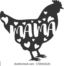 Chicken Mama Silhouette Vector Artwork 