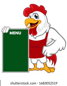 Chicken mascot cartoon in vector