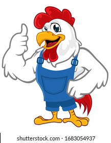 Chicken Mascot Cartoon In Vector