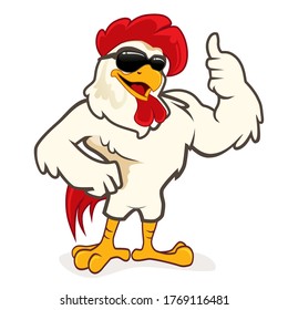 chicken mascot cartoon in vector