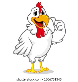 dibujo animado de mascota de pollo en vector