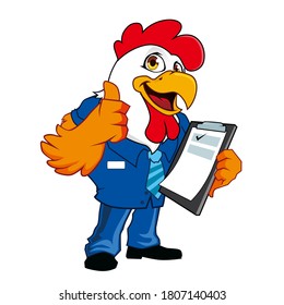 chicken mascot cartoon in vector