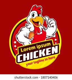 Chicken Mascot Cartoon In Vector