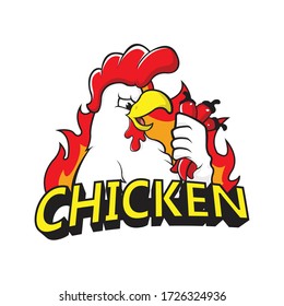 Chicken mascot or chicken character, suitable for restaurant business