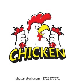 Chicken mascot or chicken character, suitable for restaurant business