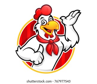 Chicken Mascot Or Chicken Character, Suitable For Restaurant Business