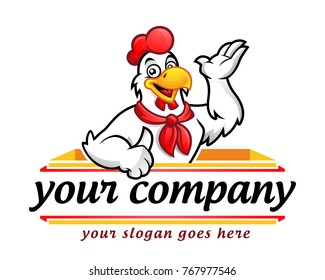 Chicken mascot or chicken character, suitable for restaurant business