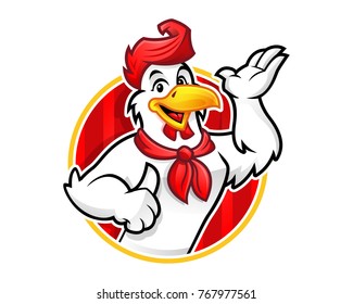 Chicken mascot or chicken character, suitable for restaurant business