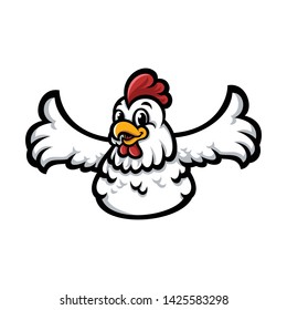 Chicken mascot character vector in white background