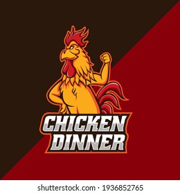 Chicken mascot esport logo template