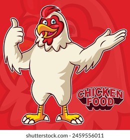 Chicken Mascot for food business. Thumbs up