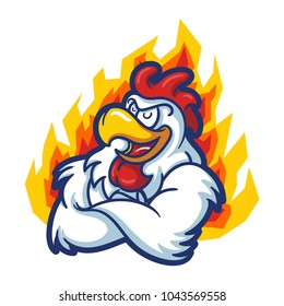 chicken mascot logo design for restaurant