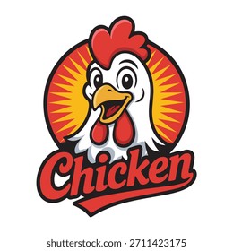 Maskottchen Hähnchen Logo Design-Vorlage