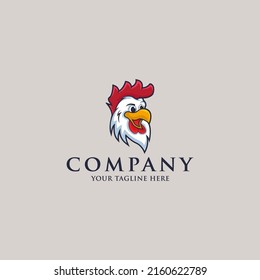 Chicken mascot logo design vector