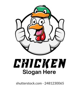 Chicken mascot logo design vector for bussiness restaurant.