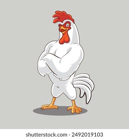 Chicken Mascot and logo , illustration , vector, element, Emblems