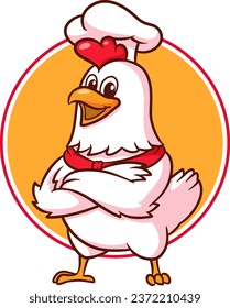 Logo de la mascota de pollo, perfecto para un logotipo de negocios en un restaurante