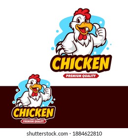 Chicken mascot logo vector. Chicken vector illustration. Organic farm vector logo design
