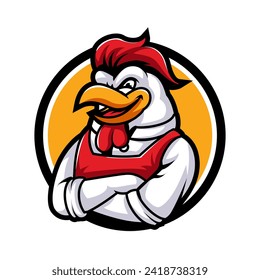 Chicken mascot logo vector. Chicken vector illustration