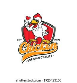 Chicken mascot logo vector template