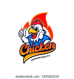 Chicken mascot logo vector template