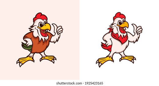 Chicken mascot logo vector template
