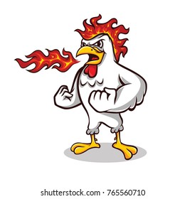 Chicken Mascot For Restaurant logo vector 