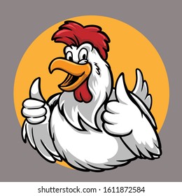 Chicken Mascot for restaurant vector Illustration