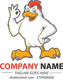 Chicken mascot for resto logo usage