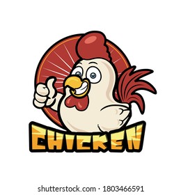 Chicken mascot with thumb up