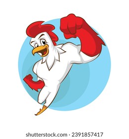 chicken mascot vector.
animal cartoon illustration